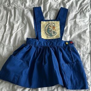 Vintage Carter's Blue Kids Overall Skirt embroidered Care Bears